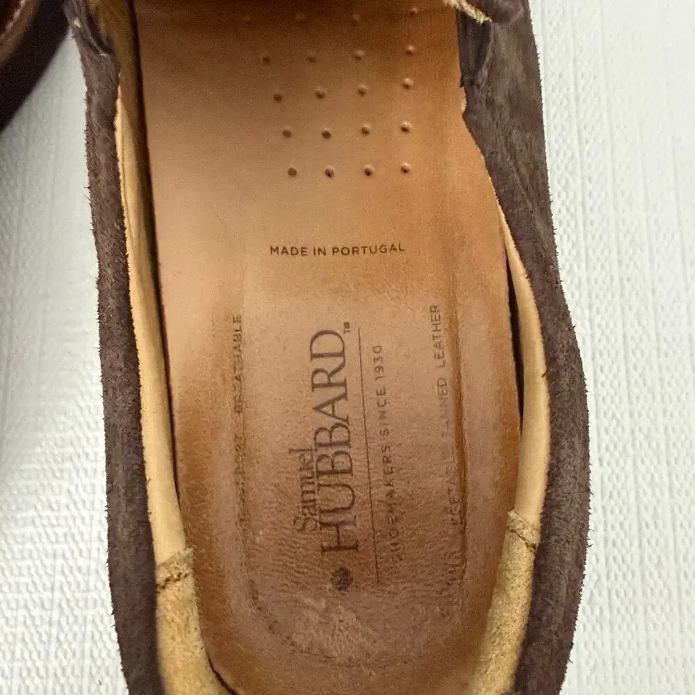 Samuel Hubbard Frequent Traveler Shoes Mens 10.5 Wide Brown Suede Slip On Vibram